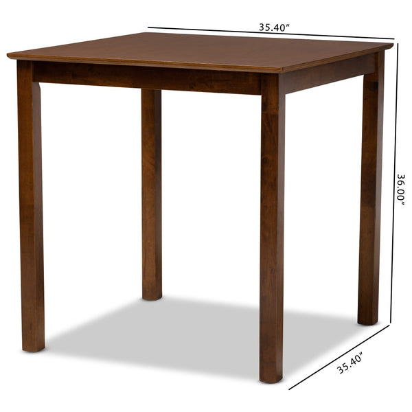 Baxton Studio Baxton Lenoir Modern Walnut Brown Pub Table - Stylish Space-Saving Design for Up to 4 Guests RH7070T-Walnut-PT