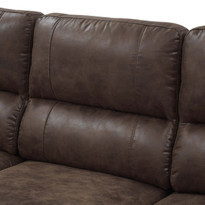 English Elm Vintage Tufted Leather Three Seat Sofa with Rolled Arms for Classic Living Rooms B343S00045