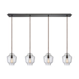 Barrel 46'' Wide 4-Light Linear Pendant - Oil Rubbed Bronze with Clear Blown Glass 10905/4LP Elk Lighting