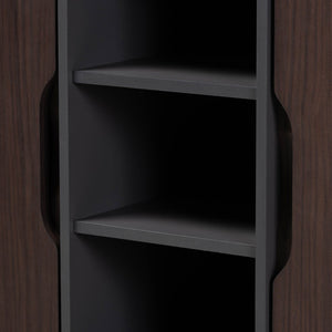 Baxton Studio Baxton Studio Idina Mid-Century Modern Dark Brown & Grey Shoe Cabinet - Stylish Storage Solution! SESC16105-Modi Wenge-Shoe Cabinet