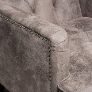 English Elm Christopher Knight Home® - HARRISON Tufted Club Chair with Diamond-Stitched Back, Nailhead Trim and Turned Birch Legs for Comfort and Style Grey+Brown 53444.00MFDBN