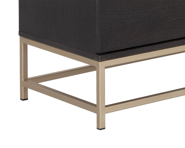 Sunpan Rebel Nine Drawer Oak Veneer Dresser with Brushed Gold Frame for Primary Bedrooms Large 109075