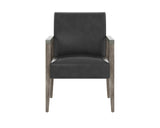 Earl Dining Armchair - Ash Grey - Brentwood Charcoal Leather 109092 Sunpan