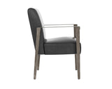 Earl Dining Armchair - Ash Grey - Brentwood Charcoal Leather 109092 Sunpan