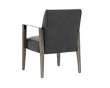 Earl Dining Armchair - Ash Grey - Brentwood Charcoal Leather 109092 Sunpan