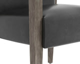 Earl Dining Armchair - Ash Grey - Brentwood Charcoal Leather 109092 Sunpan