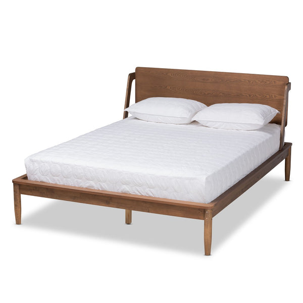 Baxton Studio Baxton Studio Sadler Mid-Century Modern Platform Bed with Ash Walnut Finish for Stylish Bedrooms Full MG0047-9-Ash Walnut-Full