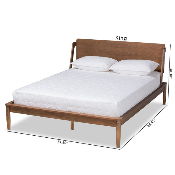 Baxton Studio Baxton Studio Sadler Mid-Century Modern Platform Bed with Ash Walnut Finish for Stylish Bedrooms Full MG0047-9-Ash Walnut-Full