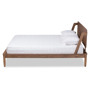 Baxton Studio Baxton Studio Sadler Mid-Century Modern Platform Bed with Ash Walnut Finish for Stylish Bedrooms Full MG0047-9-Ash Walnut-Full