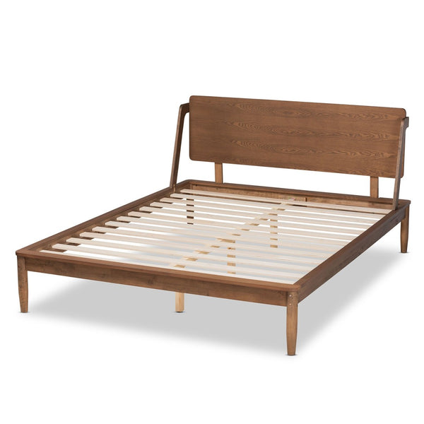 Baxton Studio Baxton Studio Sadler Mid-Century Modern Platform Bed with Ash Walnut Finish for Stylish Bedrooms Full MG0047-9-Ash Walnut-Full