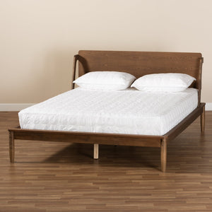 Baxton Studio Baxton Studio Sadler Mid-Century Modern Platform Bed with Ash Walnut Finish for Stylish Bedrooms Full MG0047-9-Ash Walnut-Full