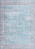 Unique Loom Timeless Matthew Machine Made Overdyed Rug Blue, Black/Ivory 7' 7" x 10' 6"