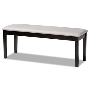 Baxton Studio Baxton Studio Transitional Upholstered Dining Bench with Dark Brown Wood Frame for Timeless Style Grey RH037-Grey/Dark Brown-Dining Bench