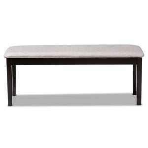Baxton Studio Baxton Studio Transitional Upholstered Dining Bench with Dark Brown Wood Frame for Timeless Style Grey RH037-Grey/Dark Brown-Dining Bench