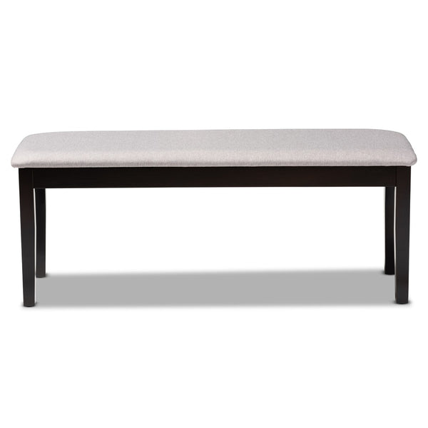 Baxton Studio Baxton Studio Transitional Upholstered Dining Bench with Dark Brown Wood Frame for Timeless Style Grey RH037-Grey/Dark Brown-Dining Bench