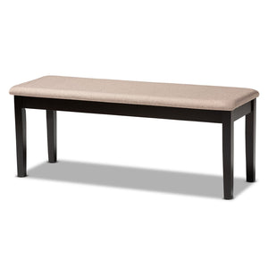 Baxton Studio Baxton Studio Transitional Upholstered Dining Bench with Dark Brown Wood Frame for Timeless Style Sand RH037-Sand/Dark Brown-Dining Bench