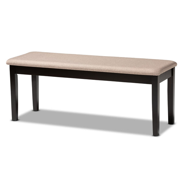 Baxton Studio Baxton Studio Transitional Upholstered Dining Bench with Dark Brown Wood Frame for Timeless Style Sand RH037-Sand/Dark Brown-Dining Bench