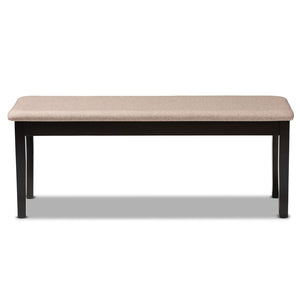 Baxton Studio Baxton Studio Transitional Upholstered Dining Bench with Dark Brown Wood Frame for Timeless Style Sand RH037-Sand/Dark Brown-Dining Bench