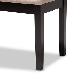 Baxton Studio Baxton Studio Transitional Upholstered Dining Bench with Dark Brown Wood Frame for Timeless Style Sand RH037-Sand/Dark Brown-Dining Bench