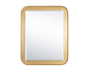 Sunpan Topanga Gold Foil Wood Frame Wall Mirror Artisan Beveled Glass for Living Room 109163