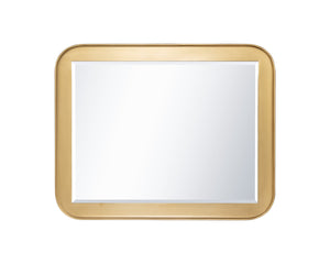 Sunpan Topanga Gold Foil Wood Frame Wall Mirror Artisan Beveled Glass for Living Room 109163