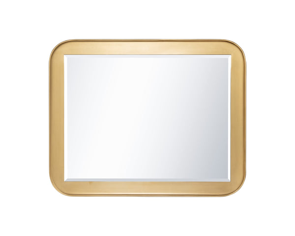 Sunpan Topanga Gold Foil Wood Frame Wall Mirror Artisan Beveled Glass for Living Room 109163