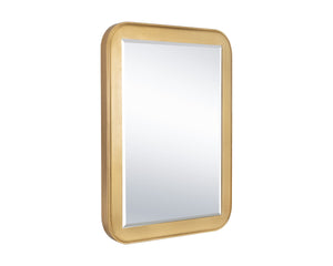 Sunpan Topanga Gold Foil Wood Frame Wall Mirror Artisan Beveled Glass for Living Room 109163