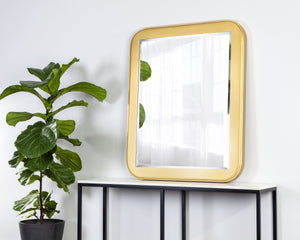 Sunpan Topanga Gold Foil Wood Frame Wall Mirror Artisan Beveled Glass for Living Room 109163