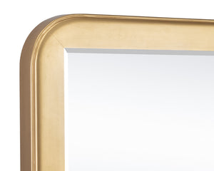 Sunpan Topanga Gold Foil Wood Frame Wall Mirror Artisan Beveled Glass for Living Room 109163