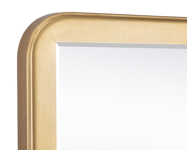 Sunpan Topanga Gold Foil Wood Frame Wall Mirror Artisan Beveled Glass for Living Room 109163