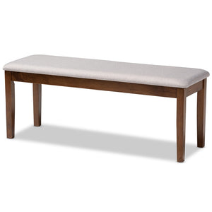 Baxton Studio Baxton Studio Transitional Grey Upholstered Dining Bench with Walnut Brown Legs for Stylish Comfort RH037-Grey/Walnut-Dining Bench