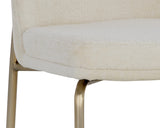 Zeke Dining Chair - Antique Brass - Bergen Ivory 109170 Sunpan