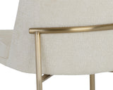 Zeke Dining Chair - Antique Brass - Bergen Ivory 109170 Sunpan