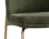 Zeke Dining Chair - Antique Brass - Bergen Olive 109171 Sunpan