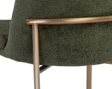 Zeke Dining Chair - Antique Brass - Bergen Olive 109171 Sunpan