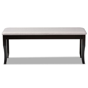 Baxton Studio Baxton Studio Modern Transitional Grey Upholstered Dining Bench with Walnut Brown Cabriole Legs Cornelie Dark RH036-Grey/Dark Brown-Dining Bench