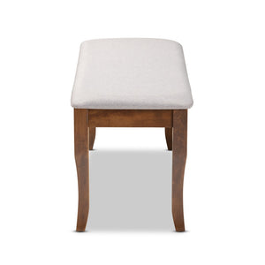 Baxton Studio Baxton Studio Modern Transitional Grey Upholstered Dining Bench with Walnut Brown Cabriole Legs Cornelie Walnut RH036-Grey/Walnut-Dining Bench