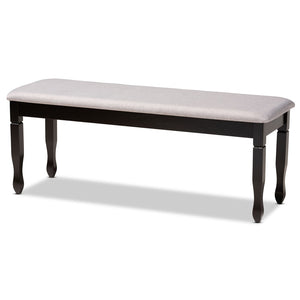 Baxton Studio Baxton Studio Corey Modern Upholstered Dining Bench with Wood Legs for Stylish Entryway Seating Grey Dark RH039-Grey/Dark Brown-Dining Bench