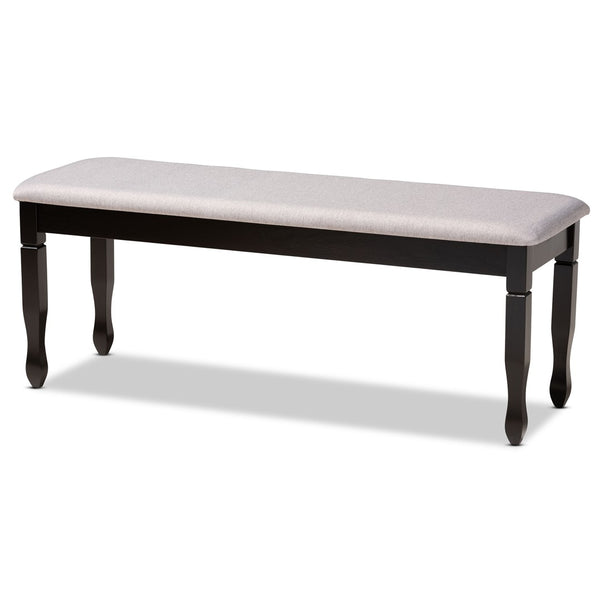 Baxton Studio Baxton Studio Corey Modern Upholstered Dining Bench with Wood Legs for Stylish Entryway Seating Grey Dark RH039-Grey/Dark Brown-Dining Bench