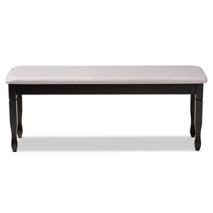 Baxton Studio Baxton Studio Corey Modern Upholstered Dining Bench with Wood Legs for Stylish Entryway Seating Grey Dark RH039-Grey/Dark Brown-Dining Bench