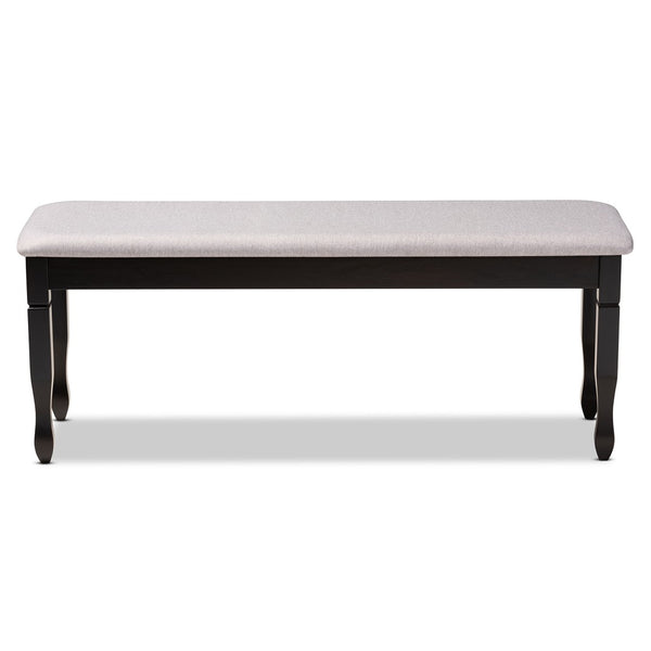 Baxton Studio Baxton Studio Corey Modern Upholstered Dining Bench with Wood Legs for Stylish Entryway Seating Grey Dark RH039-Grey/Dark Brown-Dining Bench