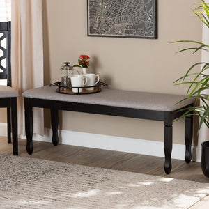 Baxton Studio Baxton Studio Corey Modern Upholstered Dining Bench with Wood Legs for Stylish Entryway Seating Grey Dark RH039-Grey/Dark Brown-Dining Bench