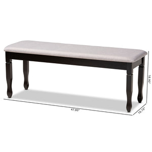 Baxton Studio Baxton Studio Corey Modern Upholstered Dining Bench with Wood Legs for Stylish Entryway Seating Grey Dark RH039-Grey/Dark Brown-Dining Bench