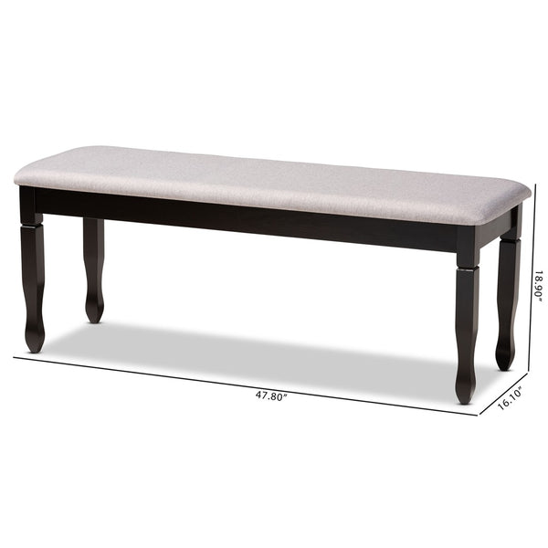 Baxton Studio Baxton Studio Corey Modern Upholstered Dining Bench with Wood Legs for Stylish Entryway Seating Grey Dark RH039-Grey/Dark Brown-Dining Bench
