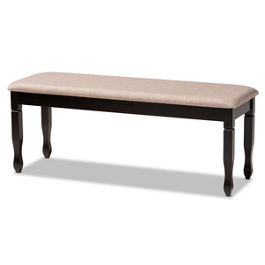 Baxton Studio Baxton Studio Corey Modern Upholstered Dining Bench with Wood Legs for Stylish Entryway Seating Sand Dark RH039-Sand/Dark Brown-Dining Bench