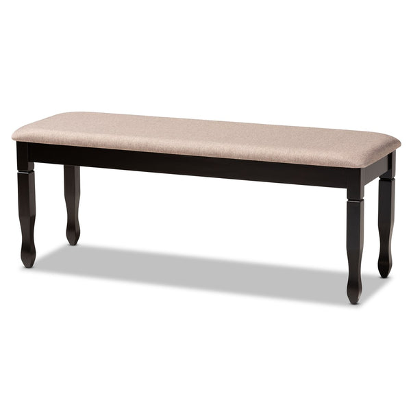 Baxton Studio Baxton Studio Corey Modern Upholstered Dining Bench with Wood Legs for Stylish Entryway Seating Sand Dark RH039-Sand/Dark Brown-Dining Bench