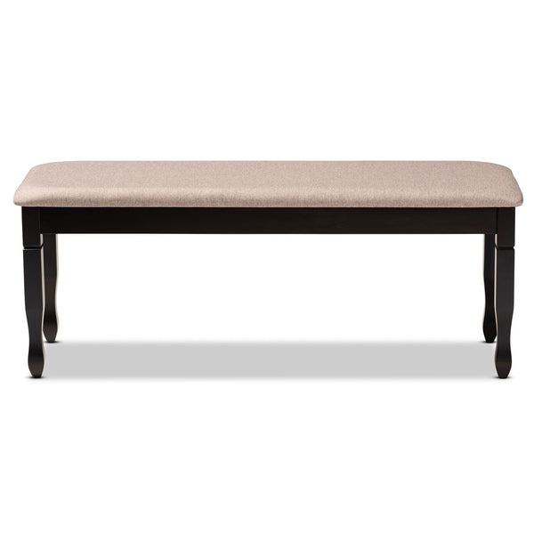 Baxton Studio Baxton Studio Corey Modern Upholstered Dining Bench with Wood Legs for Stylish Entryway Seating Sand Dark RH039-Sand/Dark Brown-Dining Bench