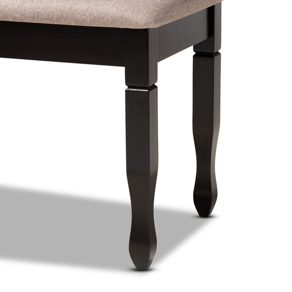 Baxton Studio Baxton Studio Corey Modern Upholstered Dining Bench with Wood Legs for Stylish Entryway Seating Sand Dark RH039-Sand/Dark Brown-Dining Bench