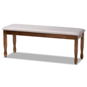 Baxton Studio Baxton Studio Corey Modern Upholstered Dining Bench with Wood Legs for Stylish Entryway Seating Grey Walnut RH039-Grey/Walnut-Dining Bench