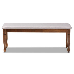 Baxton Studio Baxton Studio Corey Modern Upholstered Dining Bench with Wood Legs for Stylish Entryway Seating Grey Walnut RH039-Grey/Walnut-Dining Bench